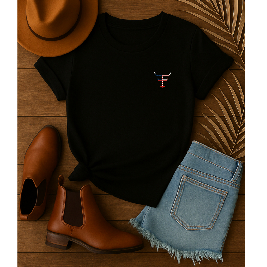 Camiseta Blusa T-Shirt Feminina Logo Usa Texas Pequeno Festa de Pião Moda Country em Oferta na Shopee