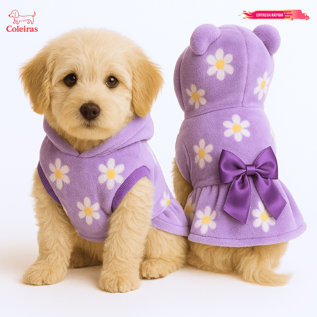 Kit 1-2 Roupa Roupinha Vestido Inverno Frio Soft para Cachorro e Gato Inverno Diversas Estampas