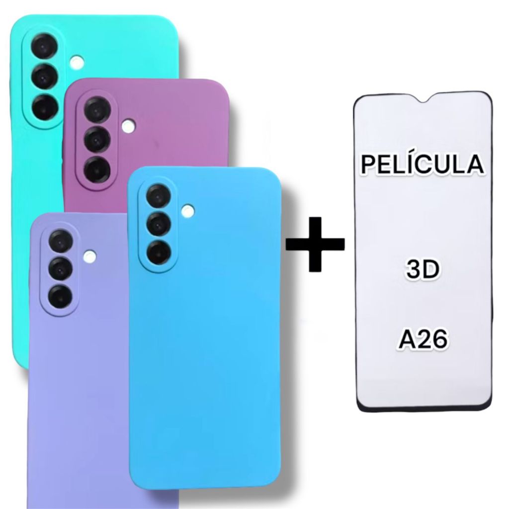 Kit Capa Capinha Veludo Galaxy A26 + Película 3D