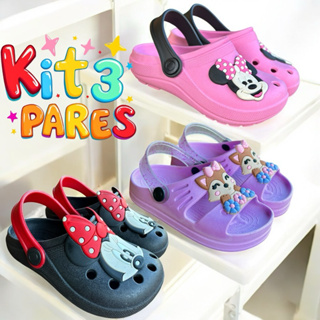 Kit 3 Pares Sandália Babuche Menina em Oferta na Shopee