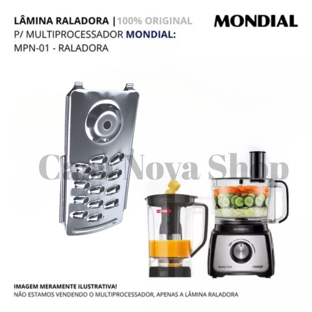 Lâmina Raladora Acessório Do Multiprocessador Mondial Turbo Chef MPN-01 Original