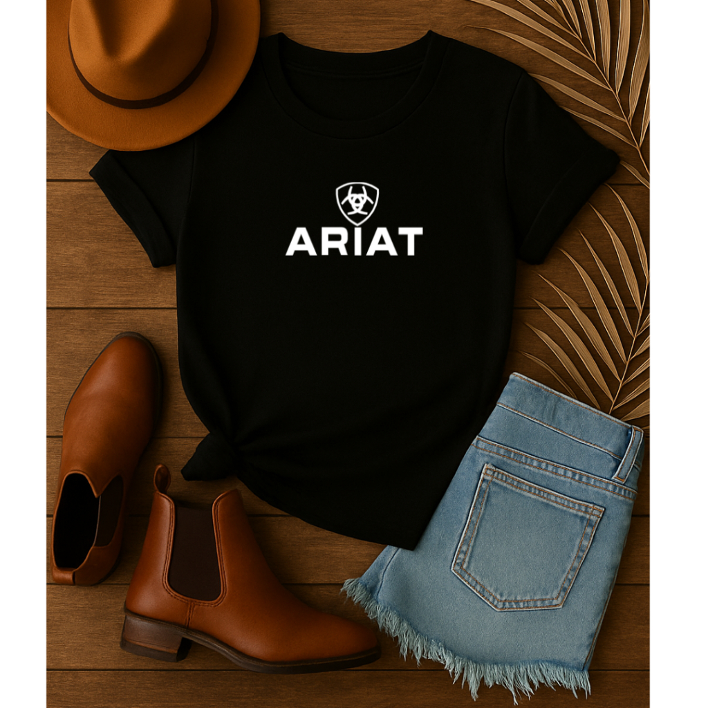Camiseta Blusa T-Shirt Feminina Ariat Texas Festa de Pião Moda Country em Oferta na Shopee