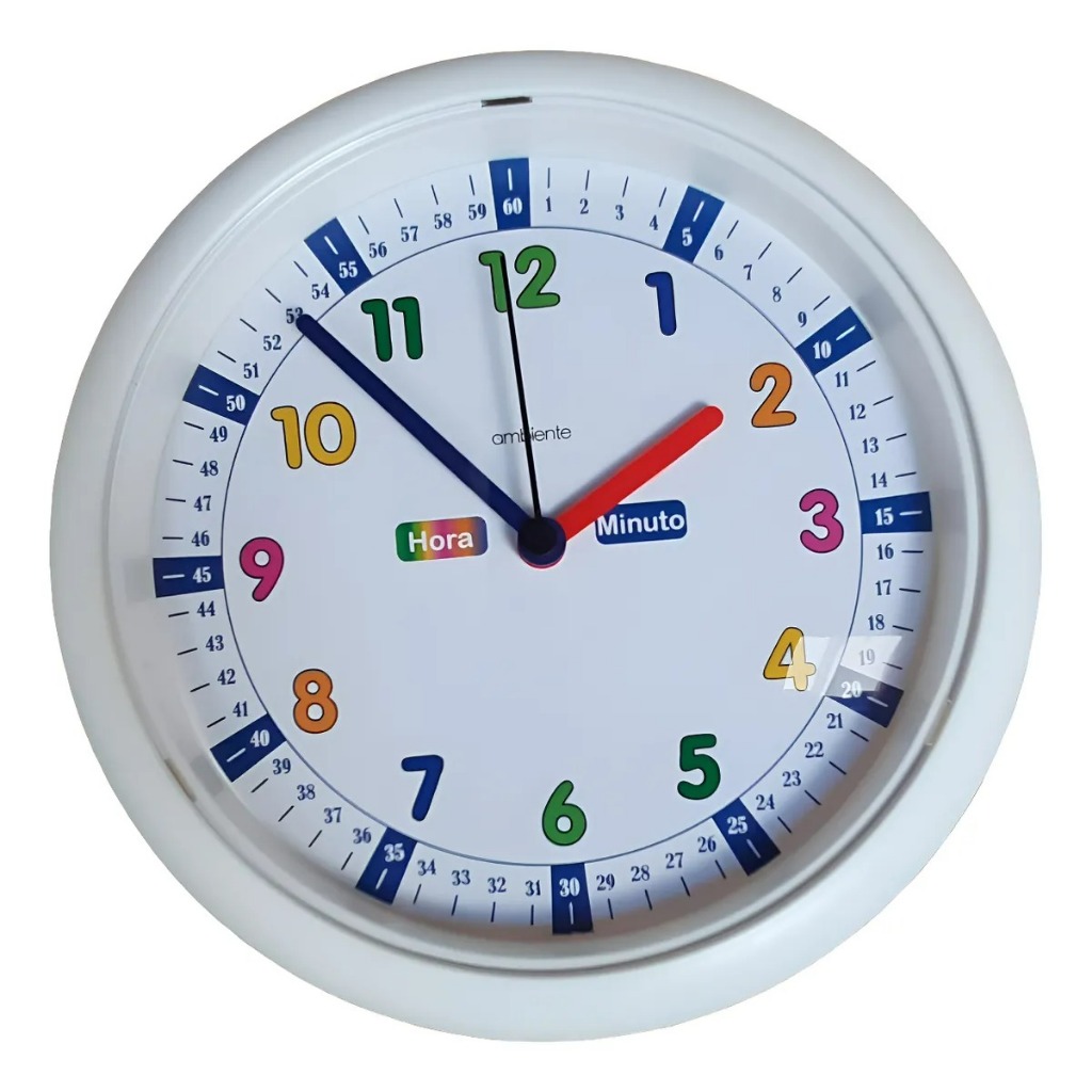 Relógio De Parede Colorido Educativo Infantil Original em Oferta na Shopee
