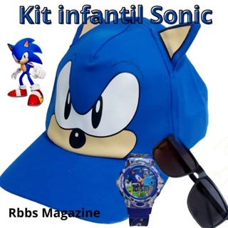 Kit Infantil do Sonic com Boné, Óculos e Relógio spiner Musical com Luzes em Oferta na Shopee