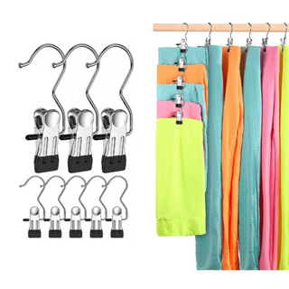 Kit 20 Pçs Cabide de Metal com Clip para Calça, Gancho Giratório em Oferta na Shopee