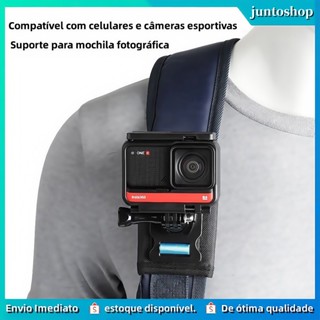 Suporte com Grampo para Mochila (GoPro) – Prendedor com Fixação ao Cinto de Ombro, 360° Giratório,Acessório para Câmeras em Oferta na Shopee