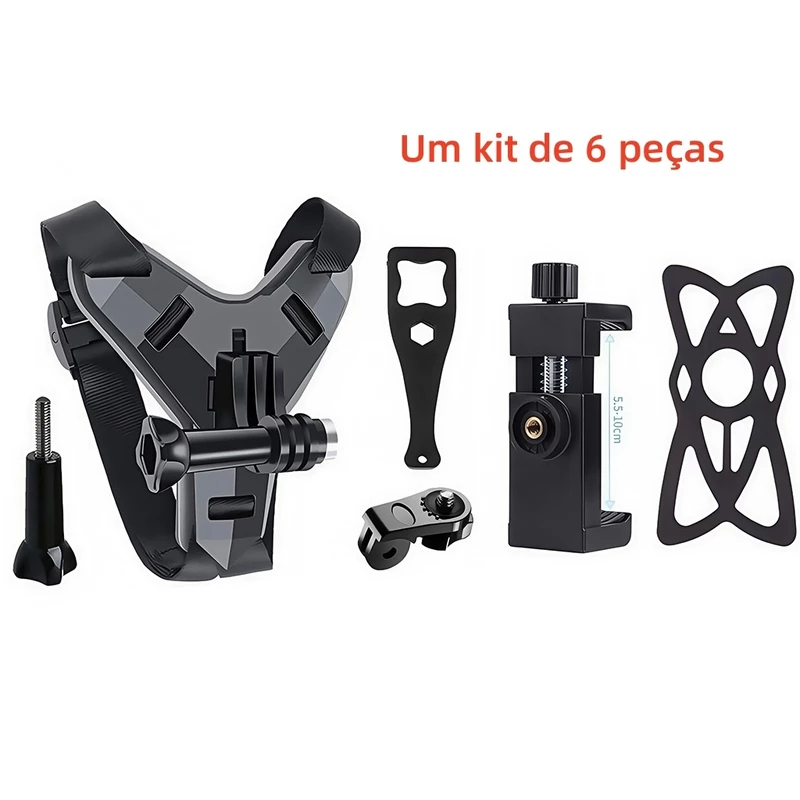 Suporte para Câmera e Celular no Capacete Queixo com 6 Kits — foto 8