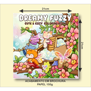 Livro de colorir DREAMY FUZZY 43 PAGINAS 21X21 em Oferta na Shopee