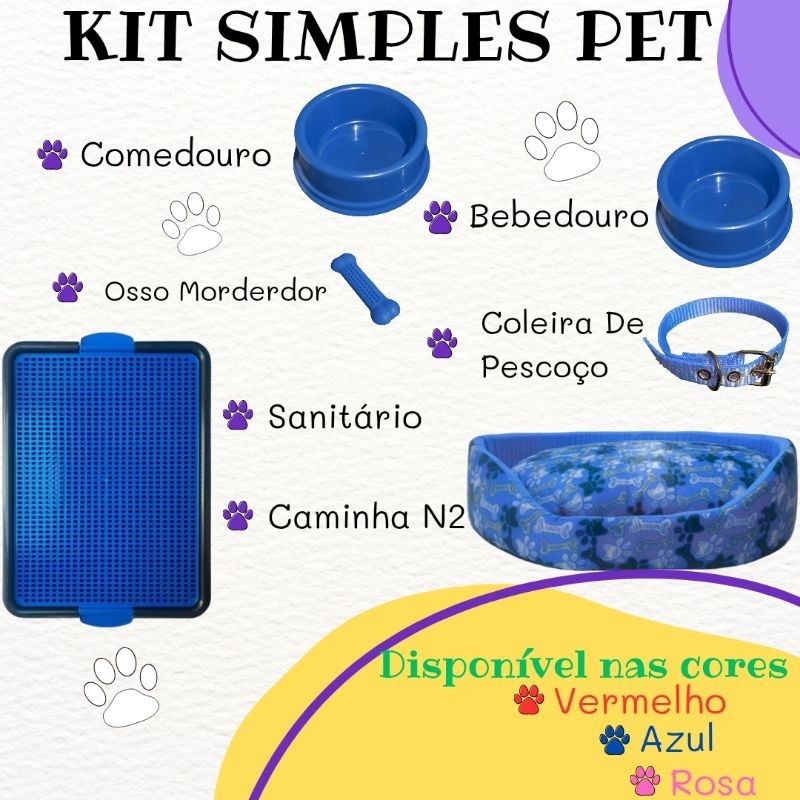 Kit Pet Caminha Para Cachorro Simples Pequeno Comedouro Para Cachorro em Oferta na Shopee