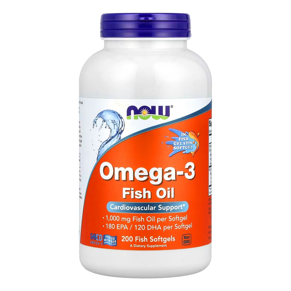 Ômega-3 1.000mg Now Foods 180/120 200Caps Softgels em Oferta na Shopee