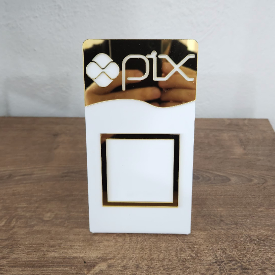 Placa Pix Display Mesa Balcão Pagamento Qr Code Acrílico em Oferta na Shopee