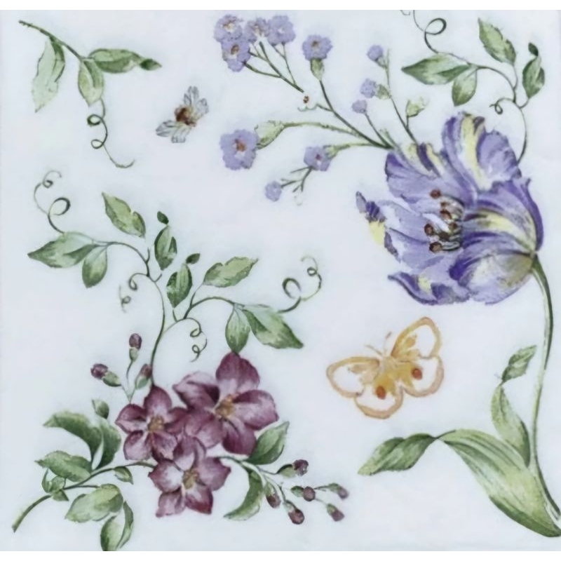 Kit 6, 5 ou 2 Folhas Guardanapo para Decoupage. Flor Borboleta Azul Guardanapos de Papel Duplo Artesanato Decoupagem