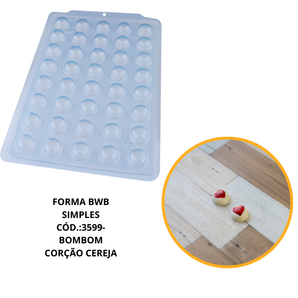 1~5 FORMA BWB 3599 SIMPLES SEMIPROFISSIONAL, ALTO RENDIMENTO DOCES FINOS CHOCOLATES- SP BOMBOM CORAÇÃO CEREJA em Oferta na Shopee