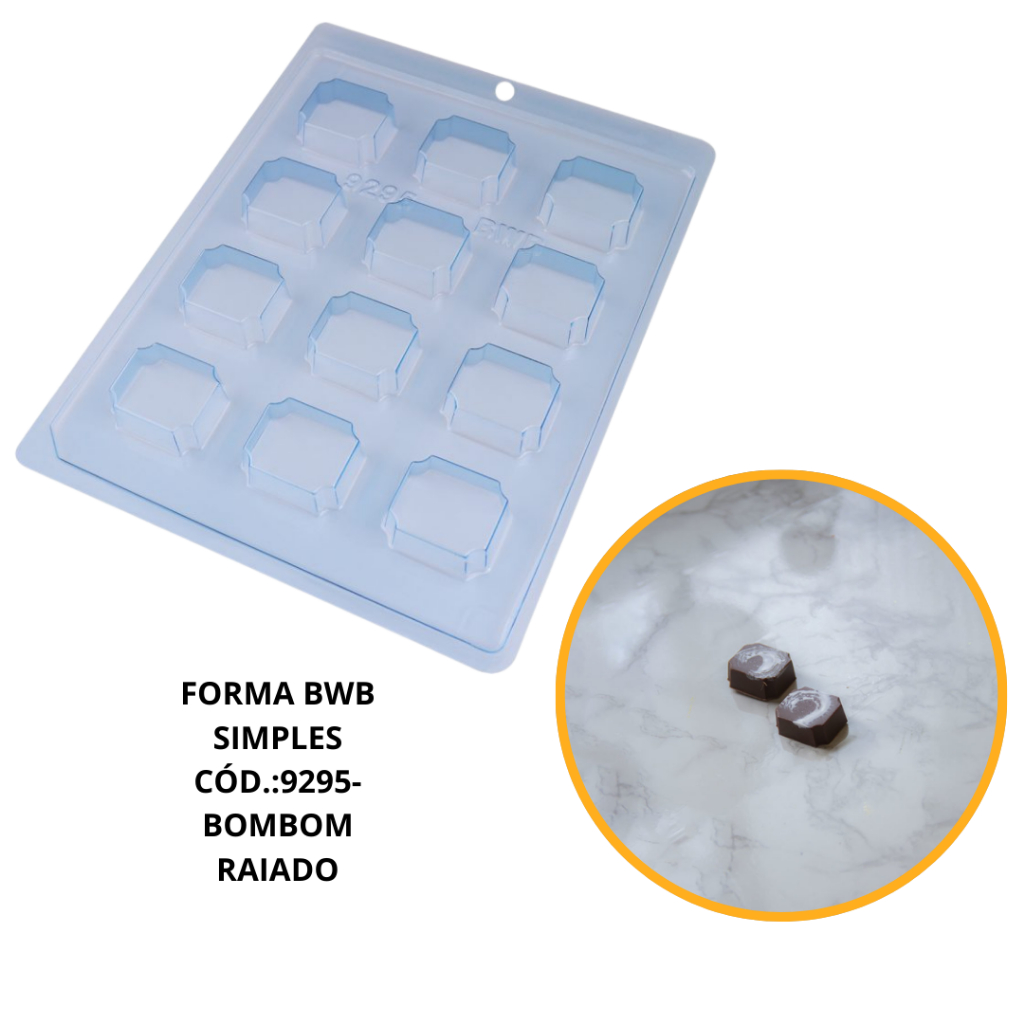 1~10 FORMA SIMPLES BOMBOM RAIADO CÓD.:9295 - (B5) EM ACETATO BWB PARA BOMBOM, DOCES DE CHOCOLATE E CONFEITARIA. em Oferta na Shopee
