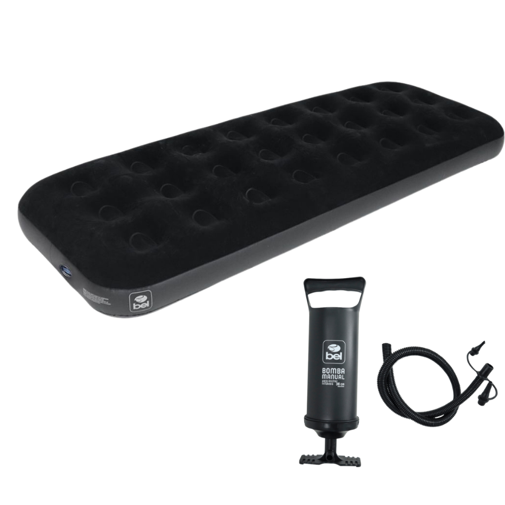 Colchão de Ar Solteiro Bomba de Ar Encher Belfix Suporta 150kg Camping Praia