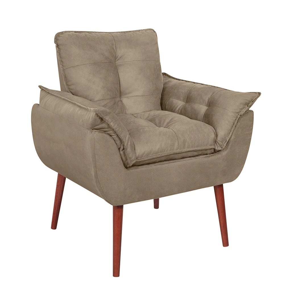 Poltrona Opala Premium Estofada e Tecido Suede Poltrona Recepção Penteadeira Decoração  Descanso - Poltrona Cores