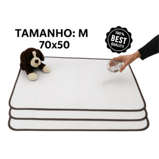 Kit 3 Tapetes Higiênico Lavável para cães e gatos Super Absorção 200 Lavagens 70x50 em Oferta na Shopee