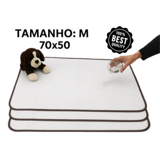 Kit 3 Tapetes Higiênico Lavável para cães e gatos Super Absorção 200 Lavagens 70x50