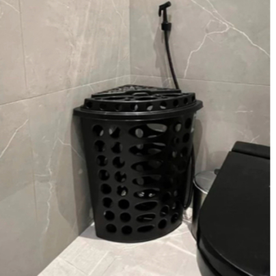 Cesto de roupa suja 45 Litros de Canto Preto  Telado -  JV