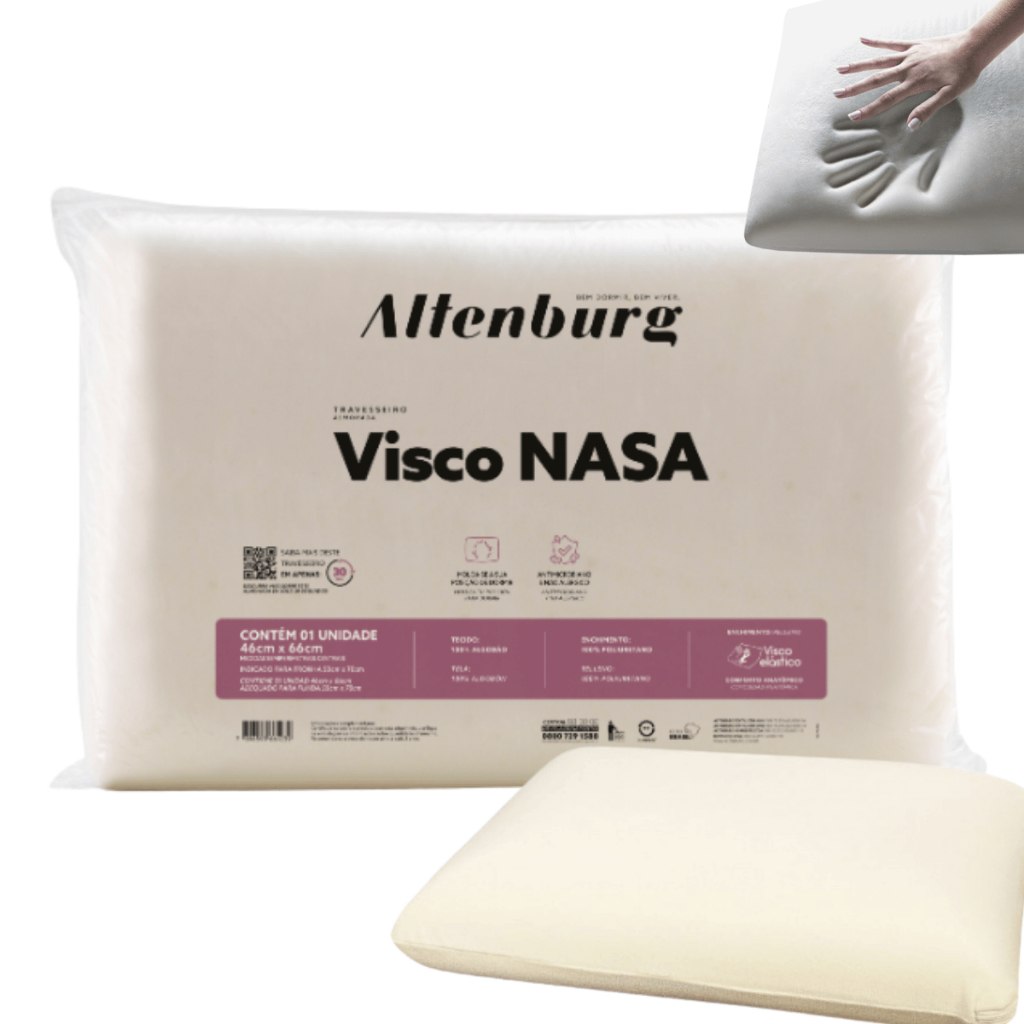 Travesseiro Nasa Viscoelástico Ortopédico Ajuste Perfeito