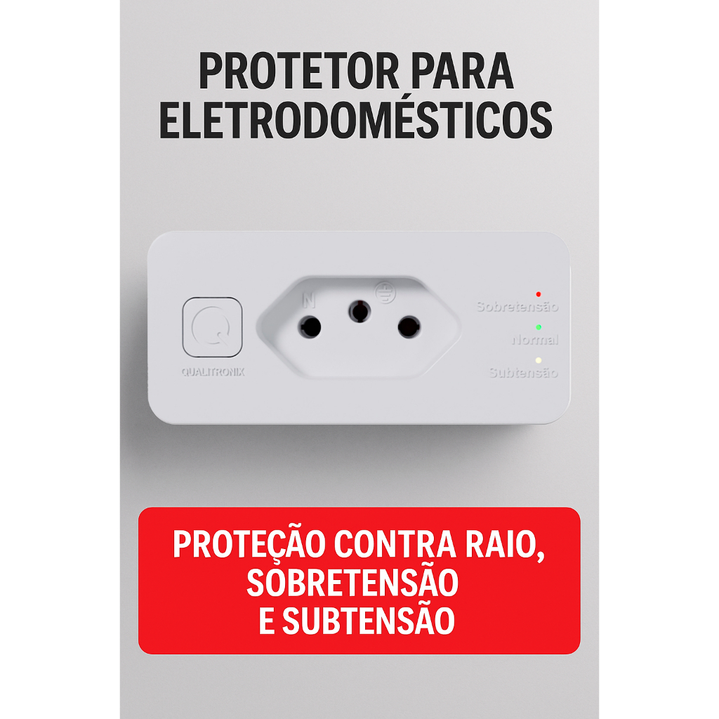Protetor de Geladeira Freezer Eletrodomésticos contra Raios Picos de Energia Sobretensão Subtensão