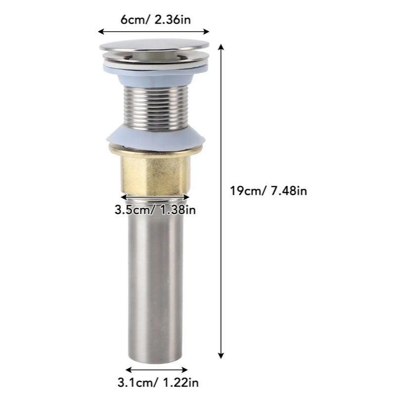 Válvula Click Pop-Up para Lavatório | Válvula de Escoamento Pia de Banheiro - K-413