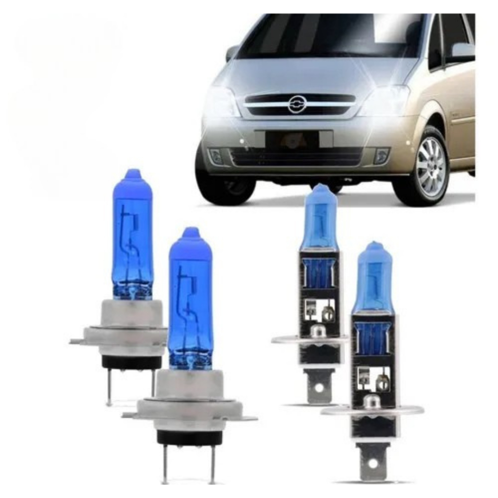 kit lampada farol alto / baixo meriva todas