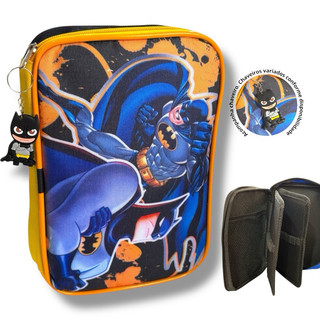Estojo Box Batman /Estojo Box /Estojo escolar/Estojo de lápis/Estojo com divisórias/Organizador escolar infantil Batman