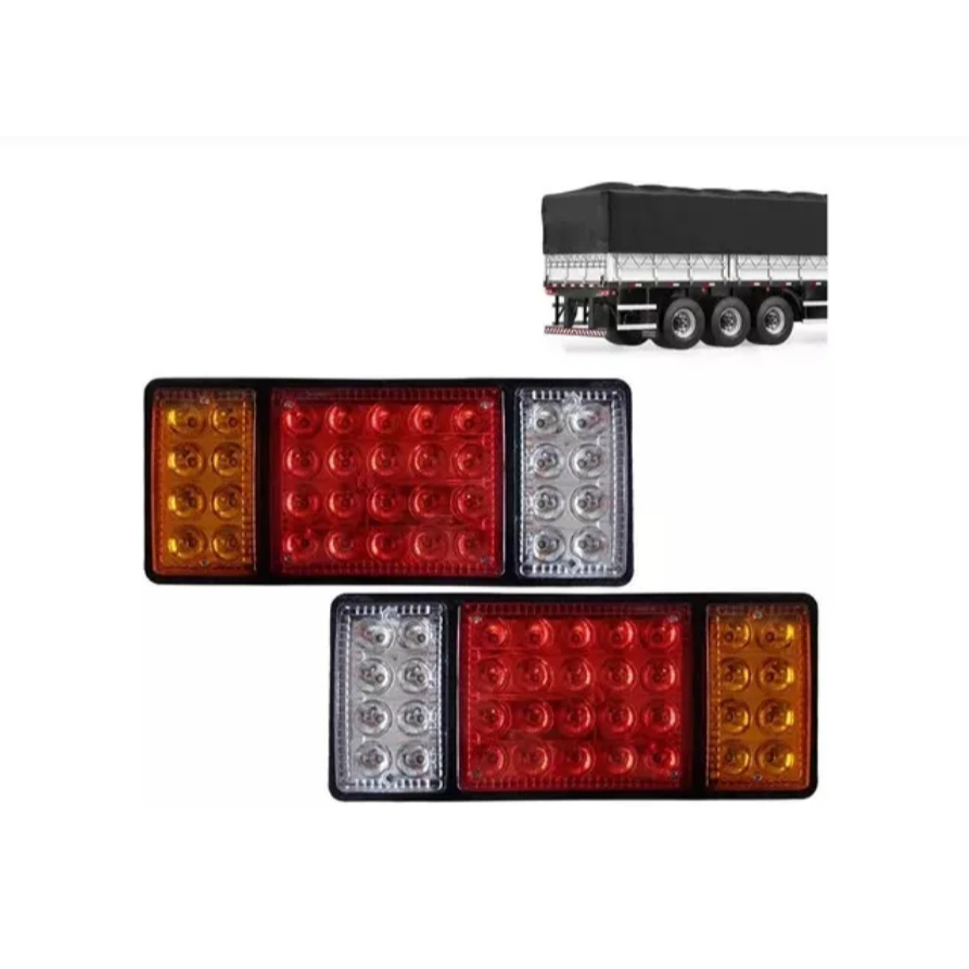 Par Lanterna Led Caminhão Traseira Universal Asx 12v/24v