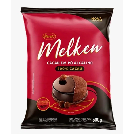 Cacau Em Pó 100% Cacau - Melken 500g Harald