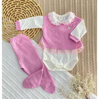 Conjunto RN 3 Peças Malha Premium | Pagão Feminino Bebê Recém-Nascido | Saída Maternidade em Oferta na Shopee