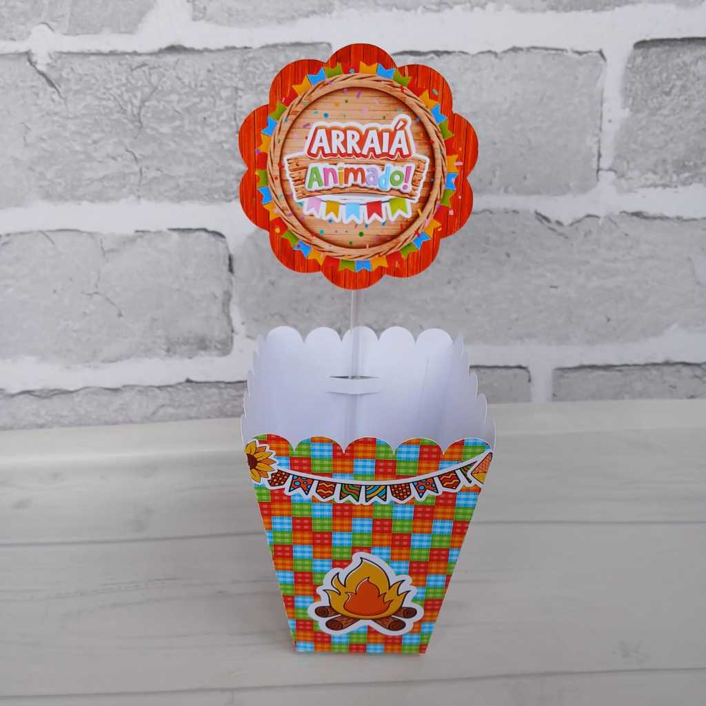 Kit Centro de mesa Arraiá- Festa Junina | Personalizado | Enfeite Cachepô | Decoração em Oferta na Shopee