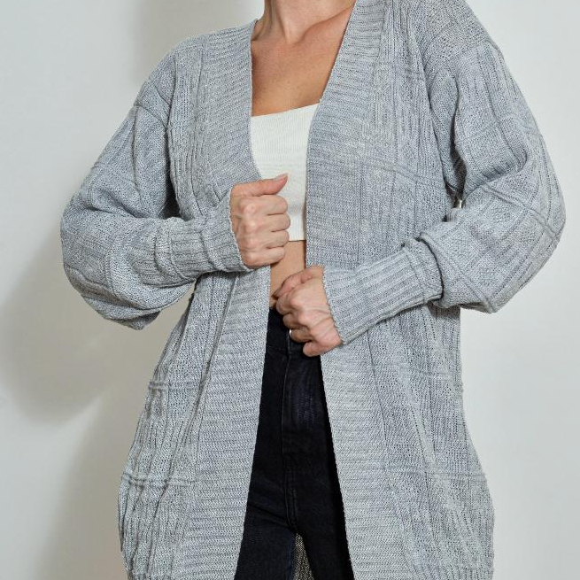 Kimono Tricot Feminino CardiganTrico Casaco com Desenhos Frio Inverno Longo Elegante Manga Longa