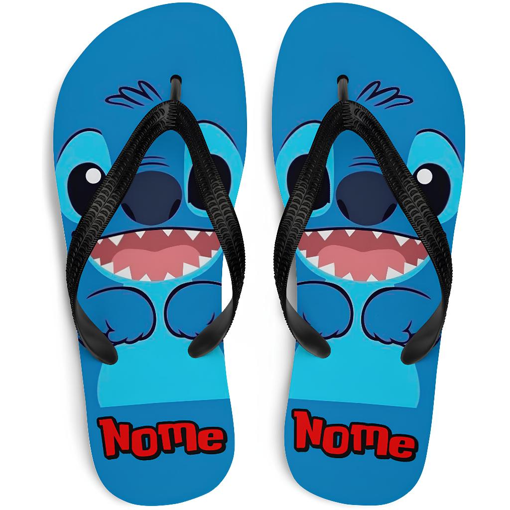 Chinelo Lilo e Stitch Personalizado COM NOME Infantil e Adulto 4 Modelos