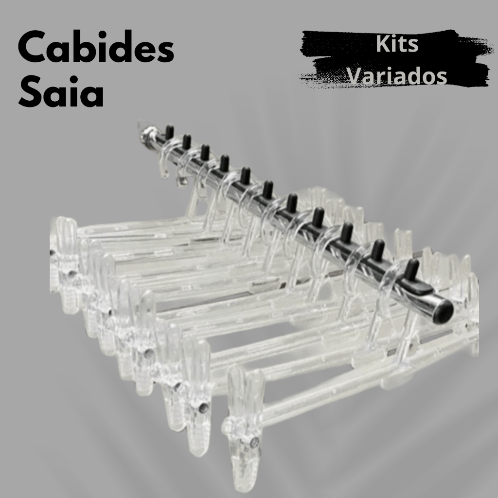 Kits Cabide Saia c/ Presilhas Acrilico Resistente Transparante(USADOS)