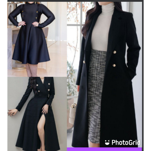 Vestido Moda Evangélica Plus Size Preto ou SobreAberto na Frente Roupas Social Estilo Casaco Casual Midi Executiva