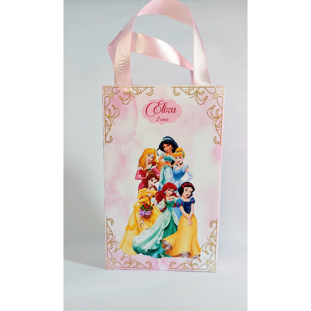 Sacolinha personalizada Princesas tam P | lembrancinha princesas | aniversario | decoração princesas