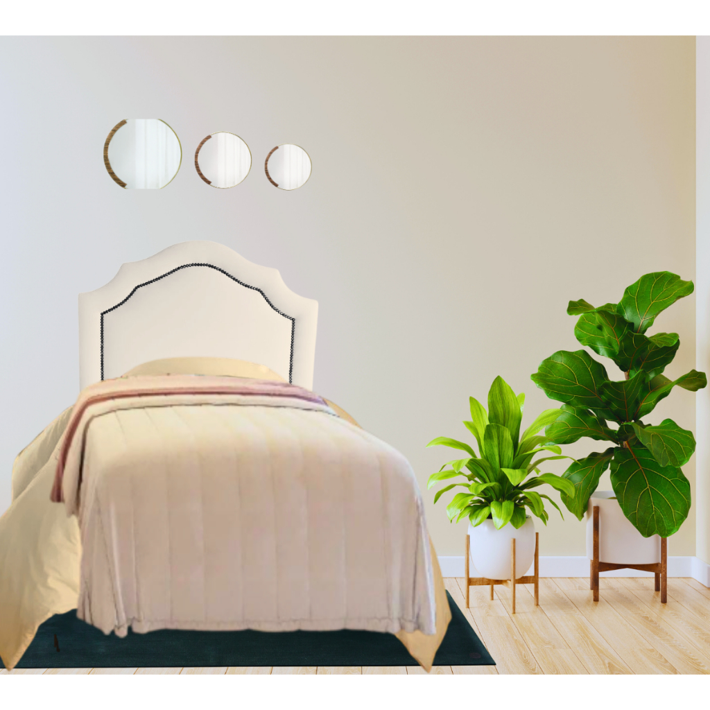 Cabeceira Cama Box Solteiro Provençal c Tachas Corino Branco