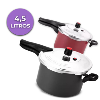Panela Pressão Fechamento Externo Alegrete Cinza/Vermelha 4,5 l em Oferta na Shopee