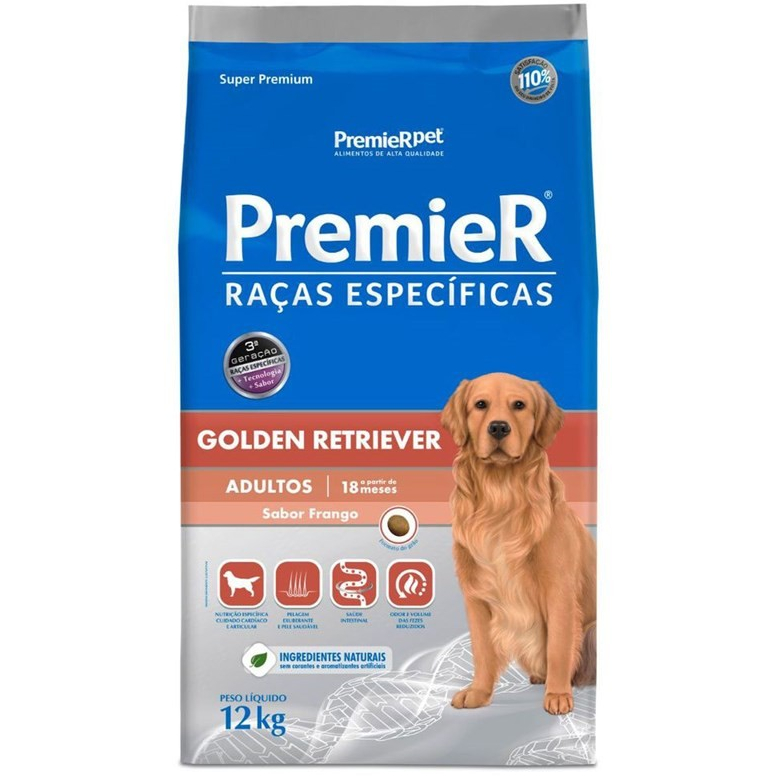 RAÇÃO PREMIER RAÇAS ESPECIFICAS GOLDEN RETRIEVER ADULTOS FRANGO 12KG
