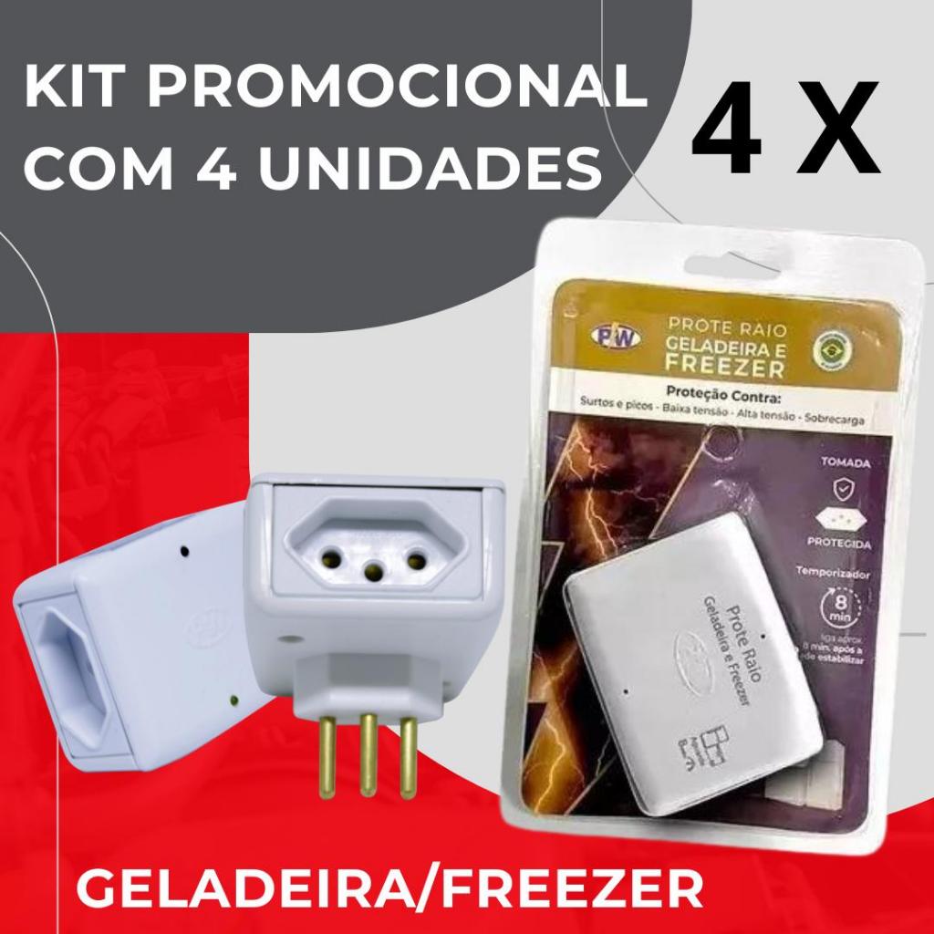 kit com 4  Protetor Elétrico ProteRaio Geladeira e Freezer 10A - O mais vendido - Pronta entrega