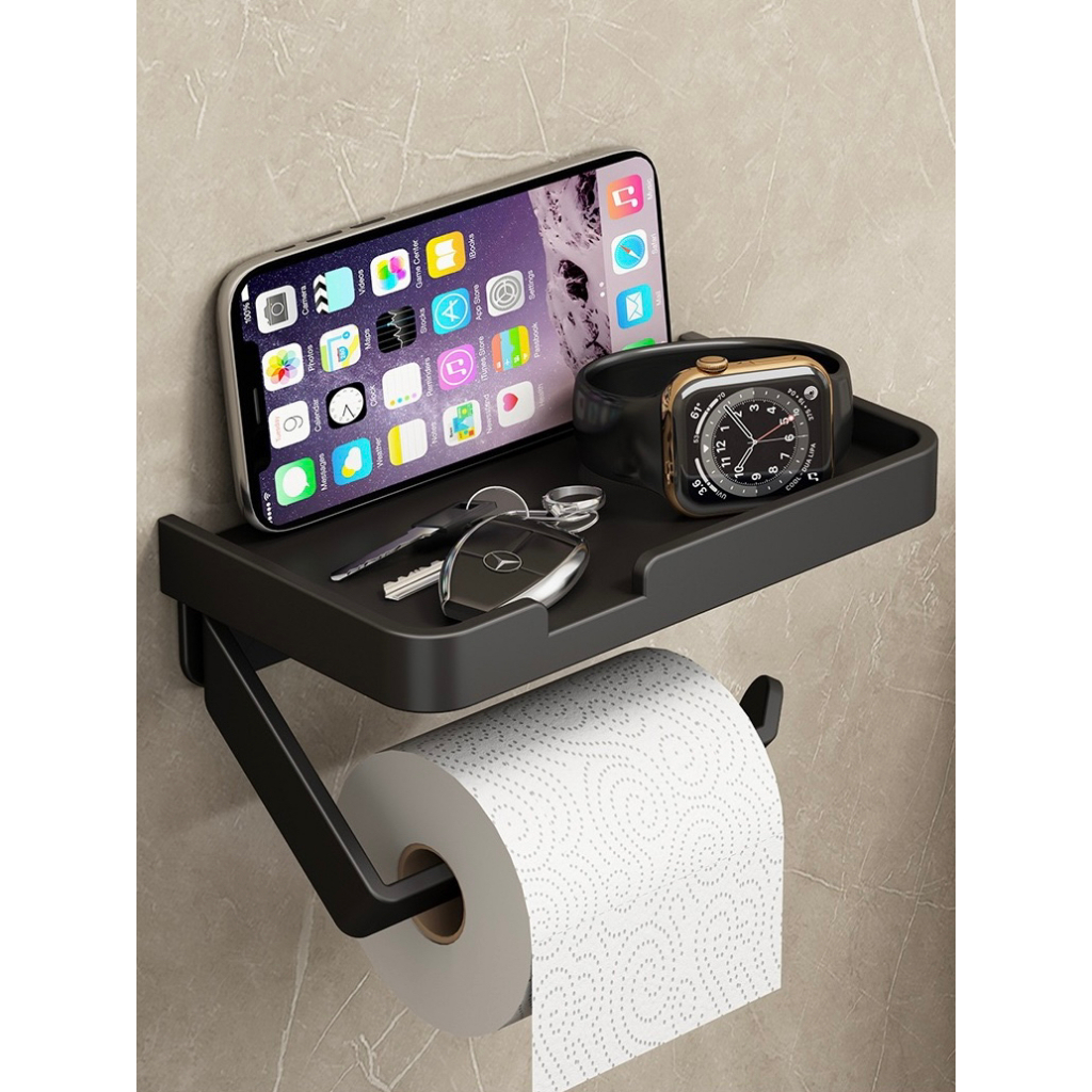 Organizador Duplo para Banheiro - Prateleira para Papel Higiênico e Acessórios + Cola Forte Inclusa (Sem Furos) em Oferta na Shopee