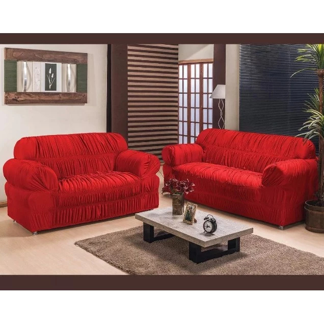 Capa de Sofá 2 e 3 Lugares Elástica Malha Gel com 48 Elásticos Ajuste Perfeito Proteção Anti-Desliza