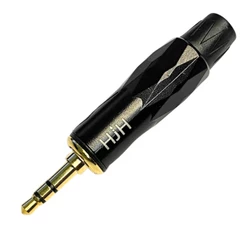 Plug Conector HJH P2 Stereo Banhado a Ouro - Preto HJ159