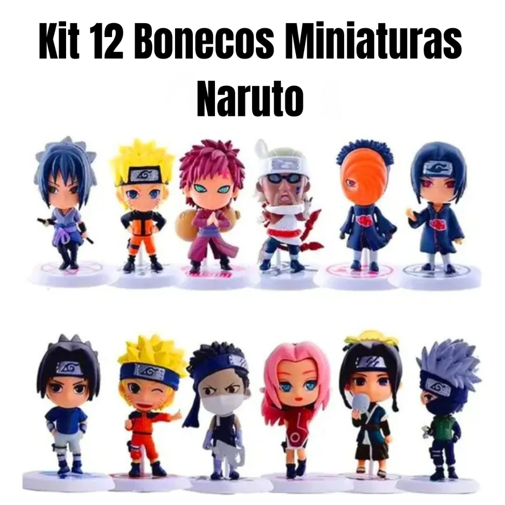 Kit 12 Bonecos Miniaturas Naruto Action Figures Anime Colecionáveis em Oferta na Shopee