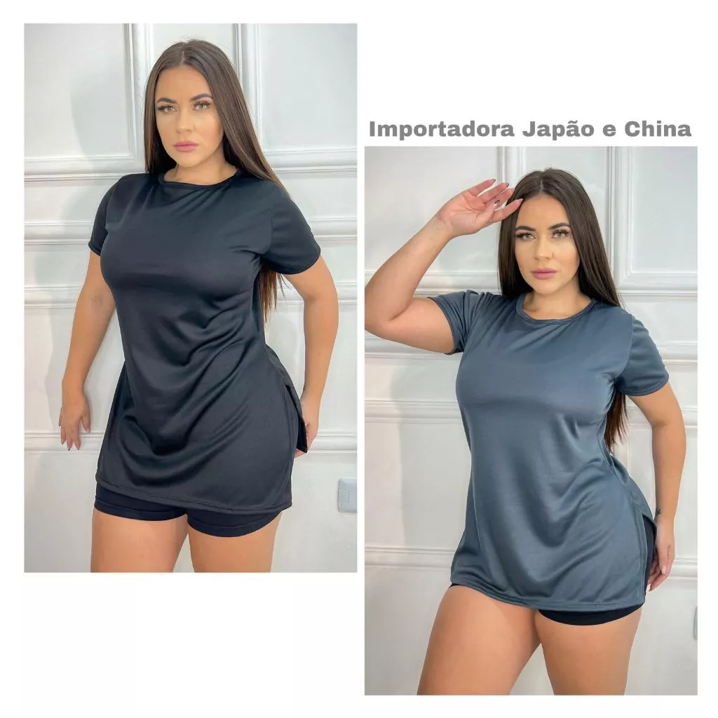 KIT 2 Blusas Academia Feminina Tapa Bumbum Mullet — imagem 1