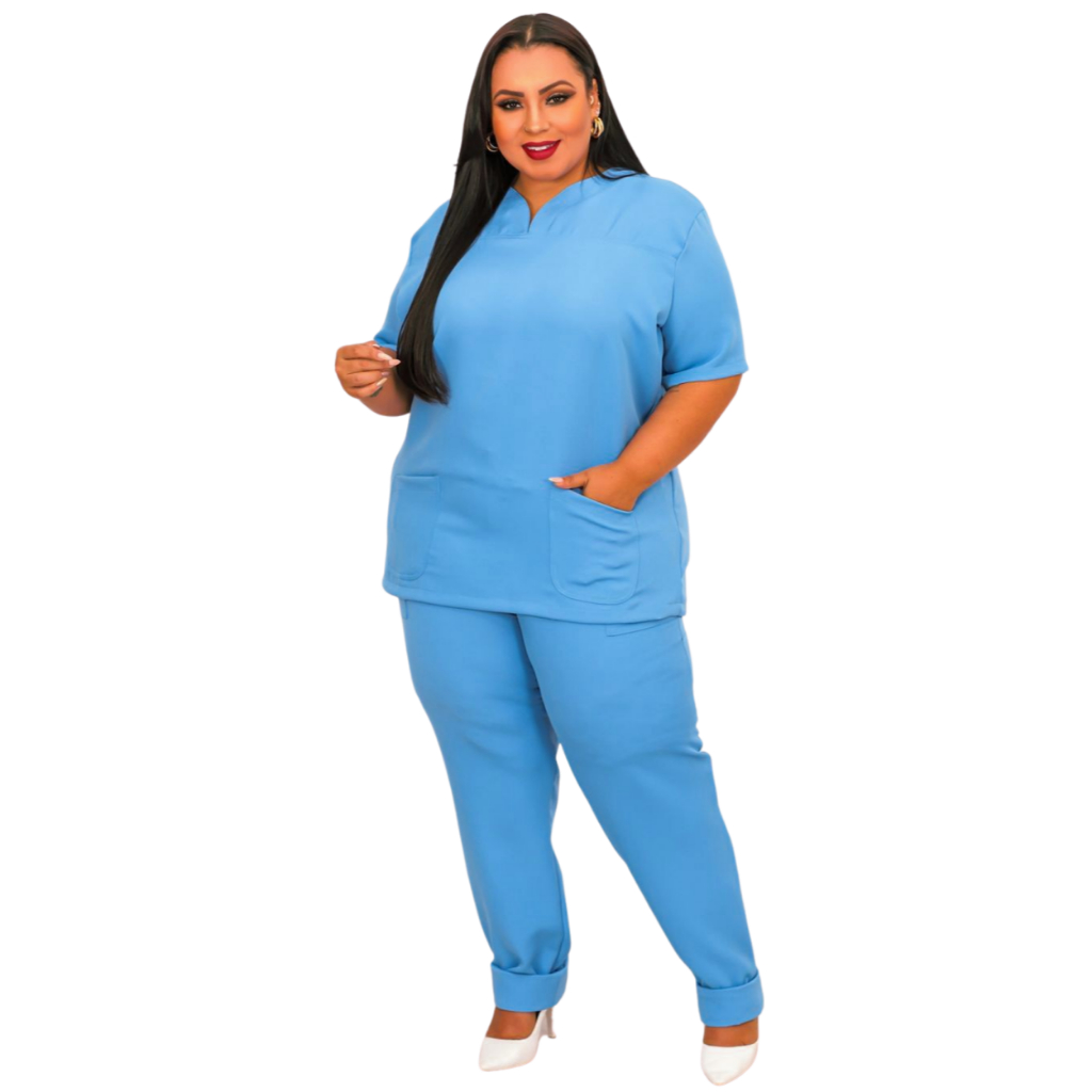 Scrub Pijama Cirúrgico Feminino Conjunto Hospitalar Tecido Alfaiataria com Elastano Plus Size em Oferta na Shopee