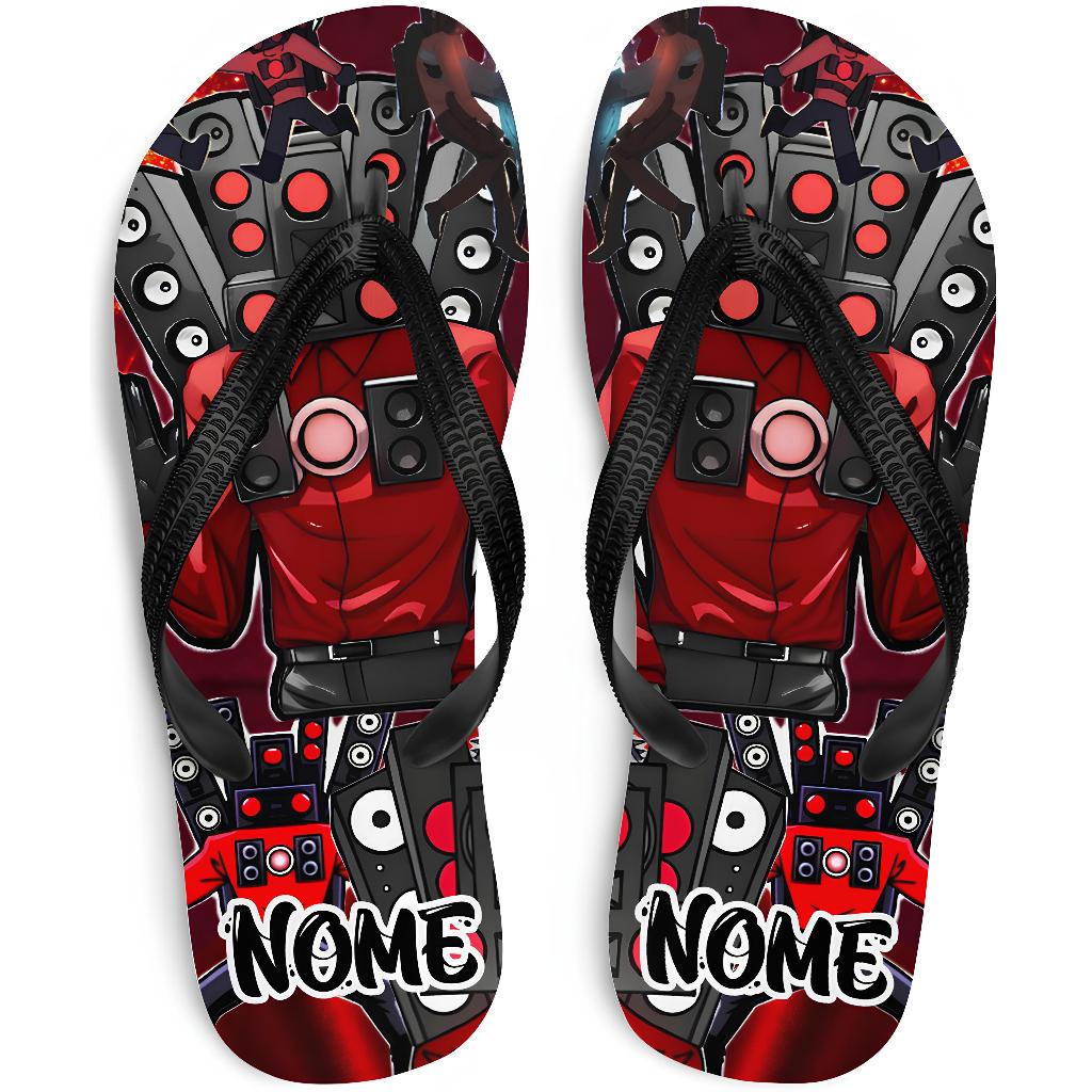 Chinelo Skibidi Privada Skibi Toilet Personalizado COM NOME Infantil Adulto 3 Modelos