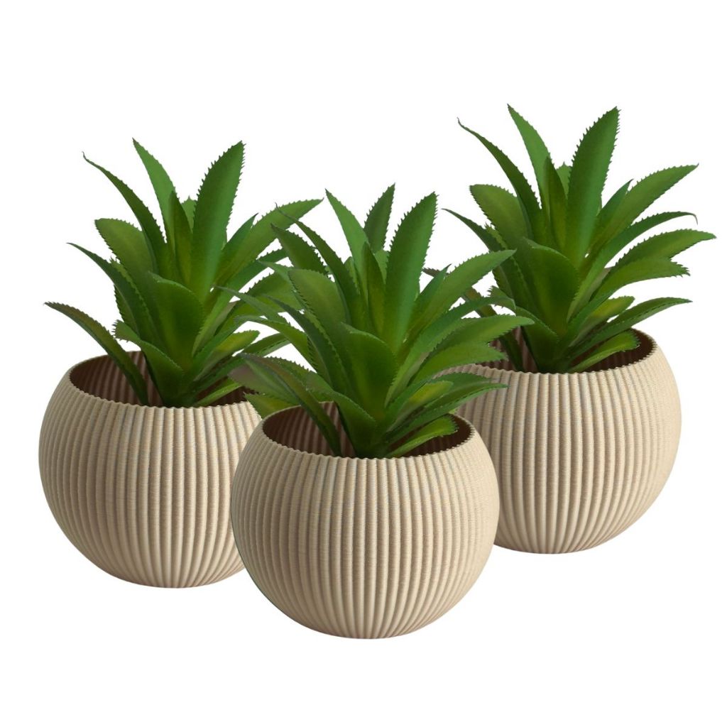 Arranjo 3 Mini Vasinhos Redondo + Suculentas Artificiais em Oferta na Shopee