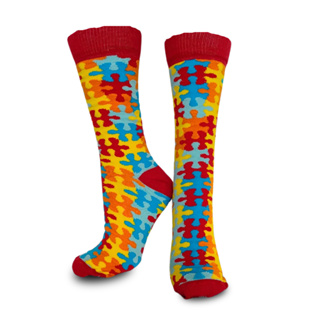 Meia Divertida Autista Quebra Cabeça Colorida Cano Longo Crossfit Academia Skate Adulto Infantil em Oferta na Shopee